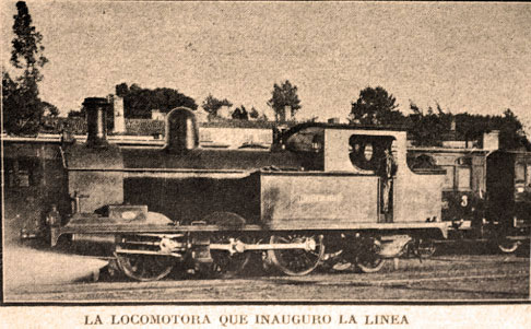Foto da locomotora que inaugurou a vía